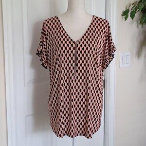 EUC! NY Collection Woman Geometric Blouse Size 2X